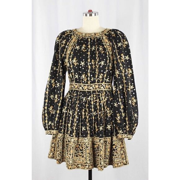 NWT Ulla Johnson Daya Embroidered Linen-Cotton Blend Mini Dress - Picture 2 of 16